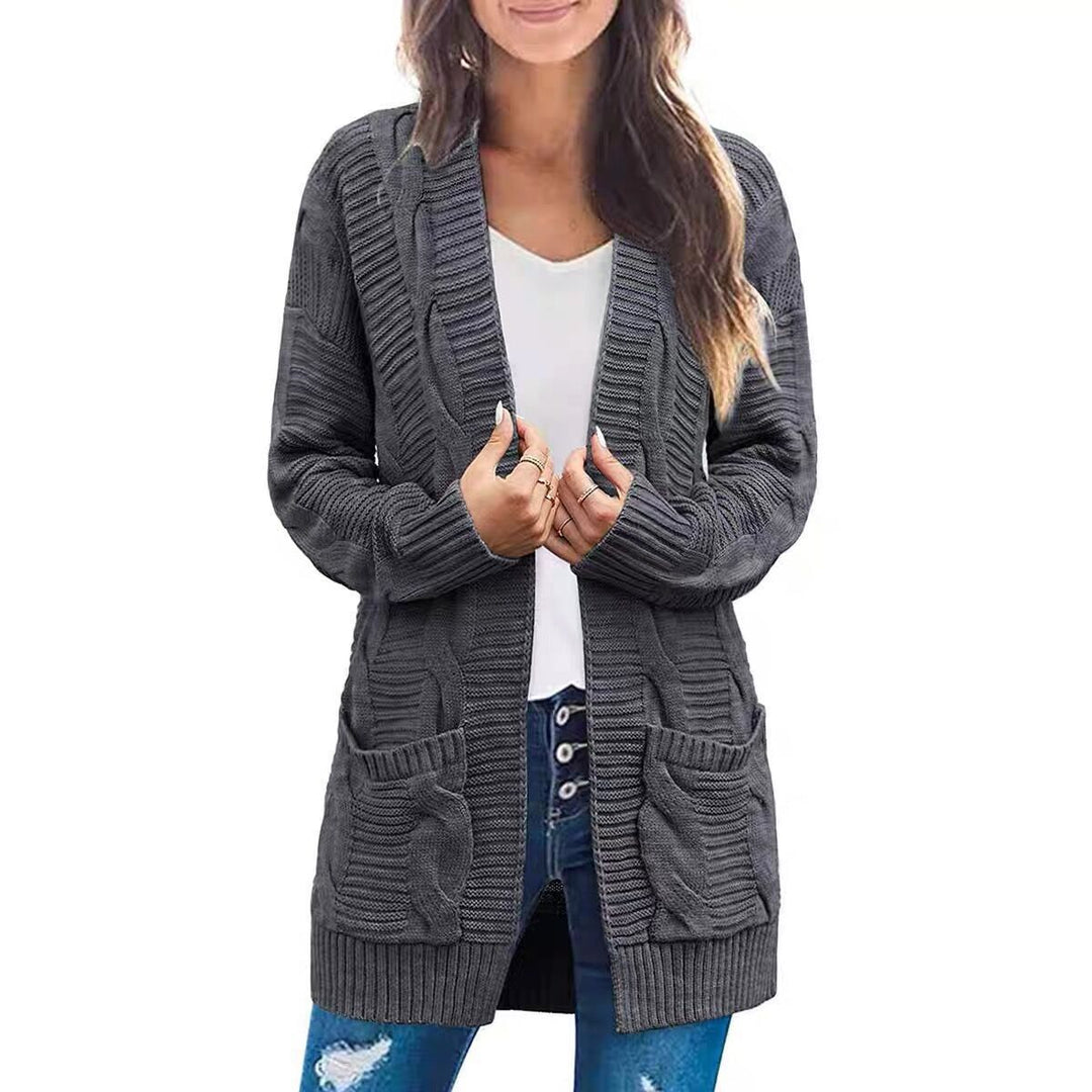 Damen Strickjacke Mit Tiefen Taschen und Strukturiertem Design R&B