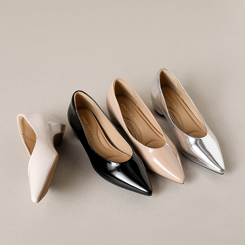 Damen elegante spitze Pumps mit metallic Oberfläche