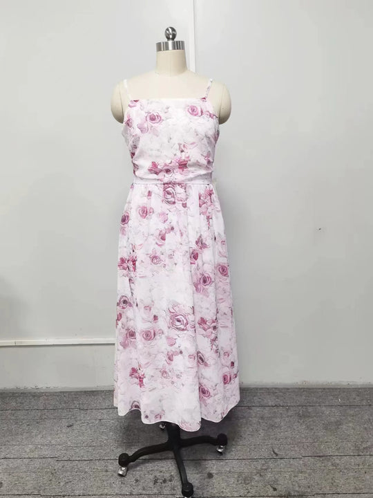 Damen Midi-Kleid mit elegantem Chiffon und floralen Applikationen R&B