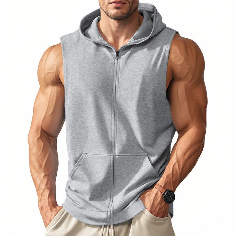 Herren ärmelloses Kapuzenshirt aus atmungsaktivem Material R&B