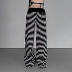 Damen Freizeithose mit gestreiftem Muster und praktischen Seitentaschen R&B