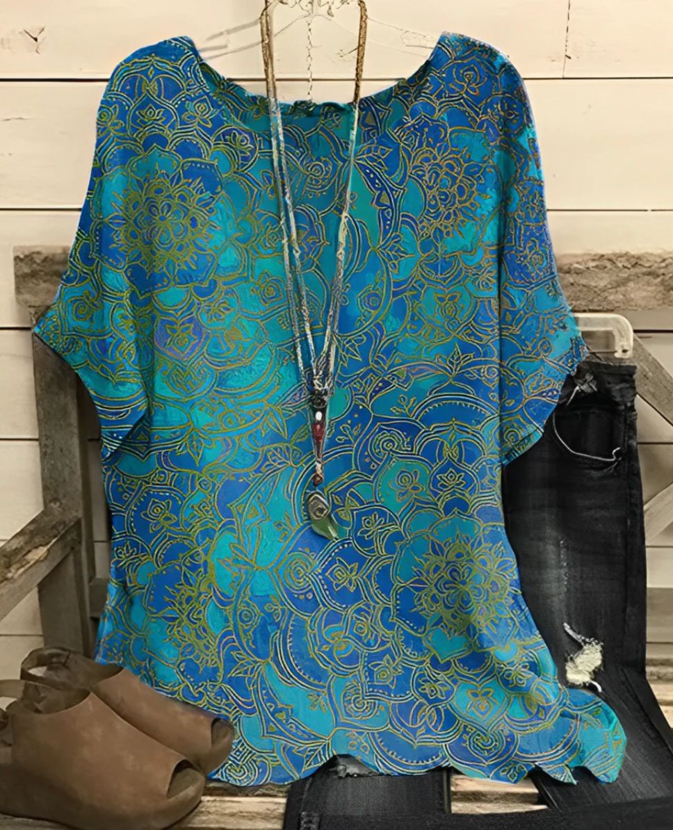 Damen Leichte Sommerbluse mit floralem Design