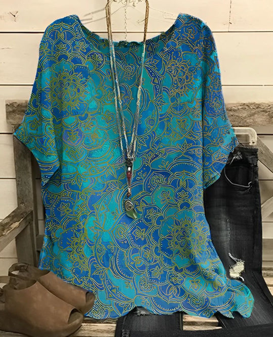 Damen Leichte Sommerbluse mit floralem Design R&B