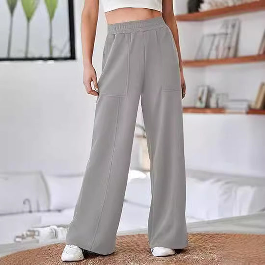 Damen Bequeme und stilvolle Freizeit-Hosen mit elastischem Bund und praktischen Taschen R&B