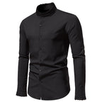 Herren Elegantes Langarmhemd mit Rüschendetails R&B