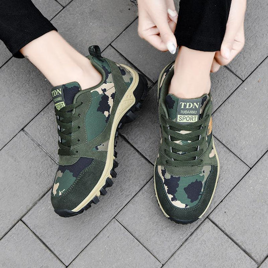 Damen Sportliche Camouflage Sneakers mit rutschfester Profilsohle R&B