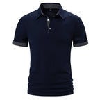 Herren Poloshirt mit modischem Kragen und kontrastierenden Ärmeln