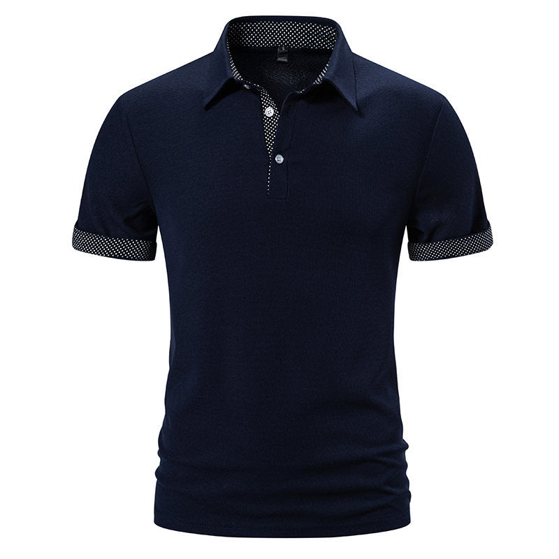 Herren Poloshirt mit modischem Kragen und kontrastierenden Ärmeln