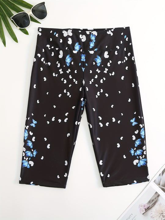Damen Sportliche Badeshorts mit Blumendesign R&B