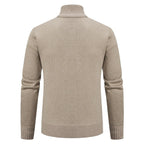 Herren Strickjacke mit modernem Zopfmuster und hohem Stehkragen R&B