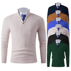 Herren Strickpullover mit modernem Stehkragen und strukturiertem Design R&B