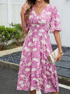 Damen Midi-Kleid mit voluminösen Ärmeln R&B
