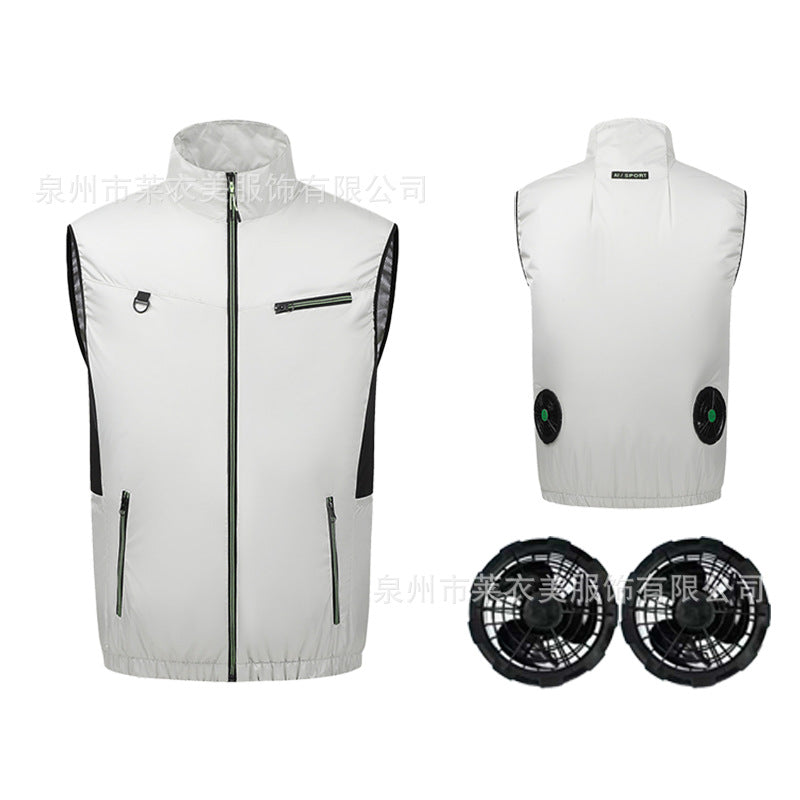 Unisex nan leichte Ventilationsweste mit dualem Lüfteranschluss, austauschbaren Filtern und wasserabweisendem Material R&B