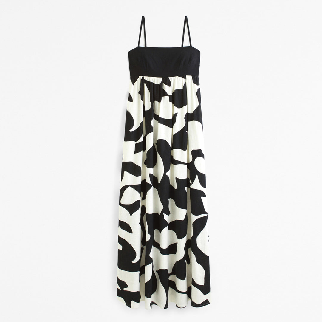 Damen Maxikleid mit schmalen Trägern und fließendem Schnitt R&B