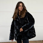 Damen gepolsterte Steppjacke mit hohem Kragen und praktischen Taschen R&B