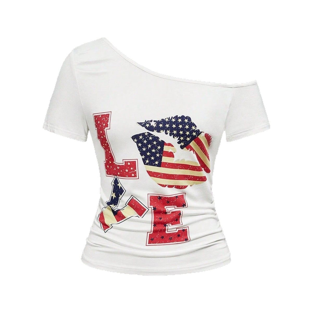 Damen Modisches Shirt mit großzügigem Ausschnitt und einzigartigem Grafikdesign R&B
