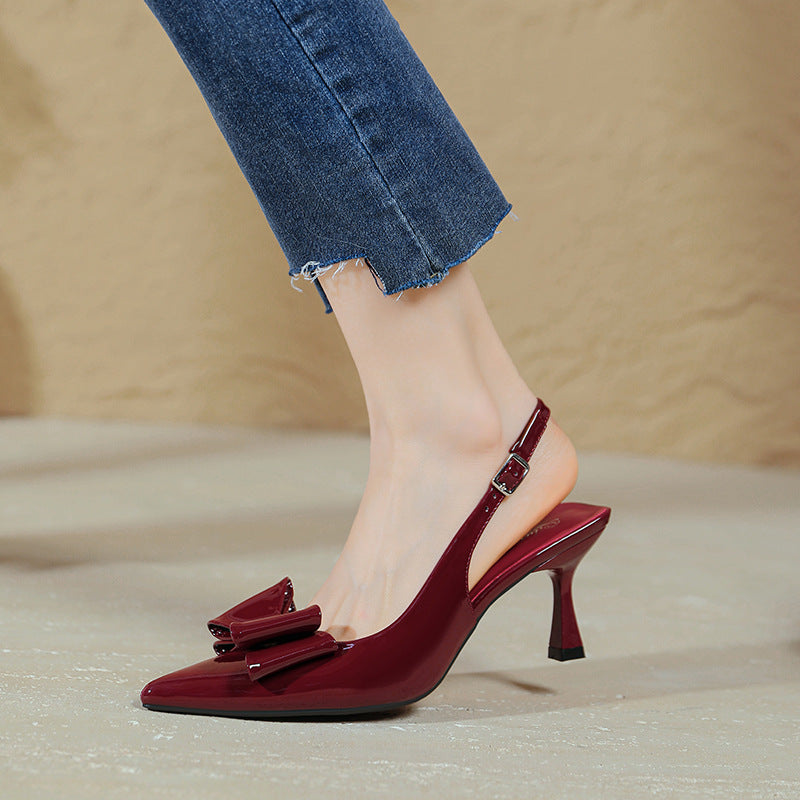 Damen Slingback-Pumps mit glamourösem Schleifendesign