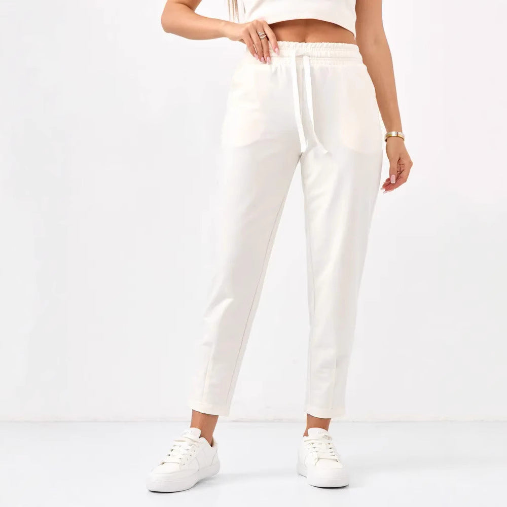 Damen Elegante Jogginghose mit Kordelzug und schmalem Schnitt R&B