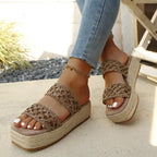 Damen Komfortable und geflochtene Wedge-Sandalen R&B