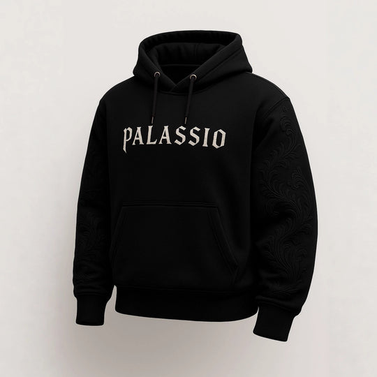 Unisex nan Premium-Hoodie mit tonaler Reliefstickerei an den Ärmeln, doppelter Kapuze und Kängurutasche R&B