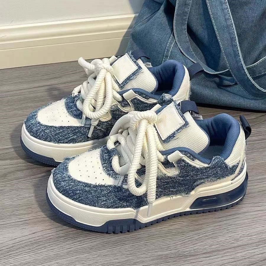 Damen Coole Jeans Sneakers mit verstärktem Fersenbereich und dämpfender Sohle