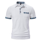 Herren Poloshirt mit kontrastierendem Kragen und praktischer Brusttasche