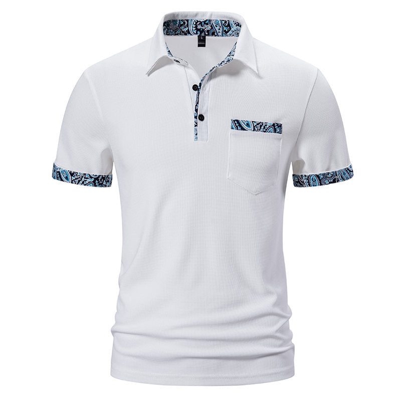 Herren Poloshirt mit kontrastierendem Kragen und praktischer Brusttasche