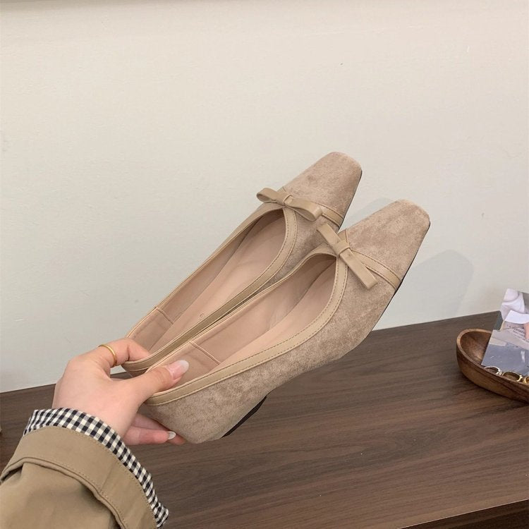 Damen elegante Mokassins mit dekorativem Schleifenakzent R&B