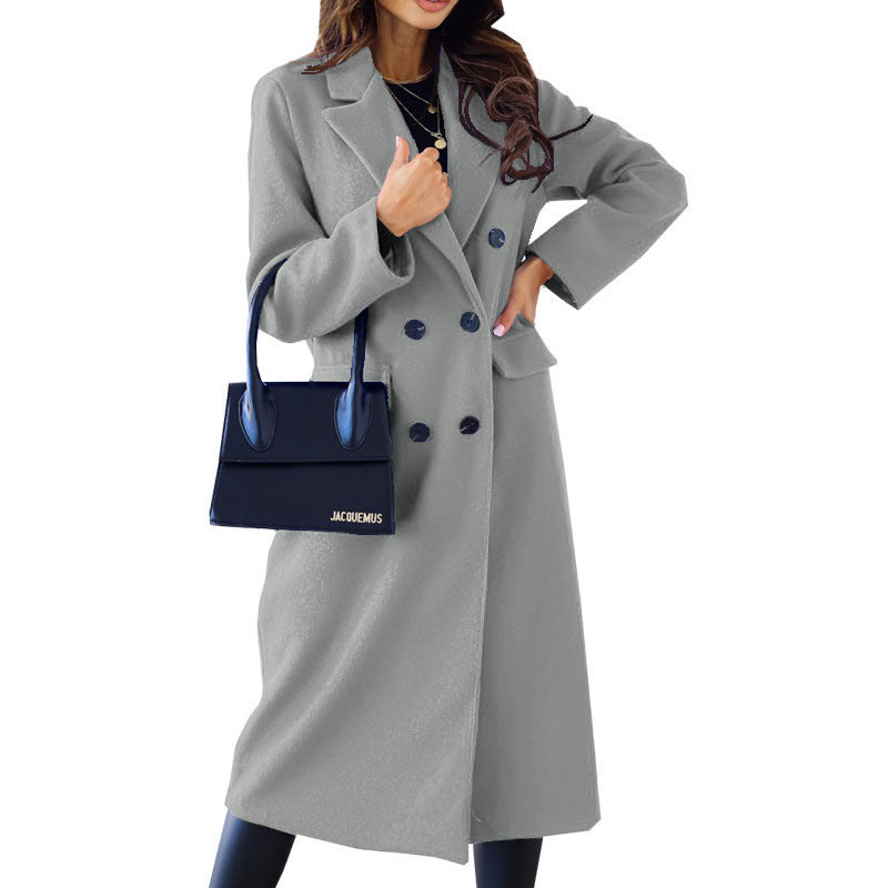 Damen Elegante und modische Wollmantel R&B