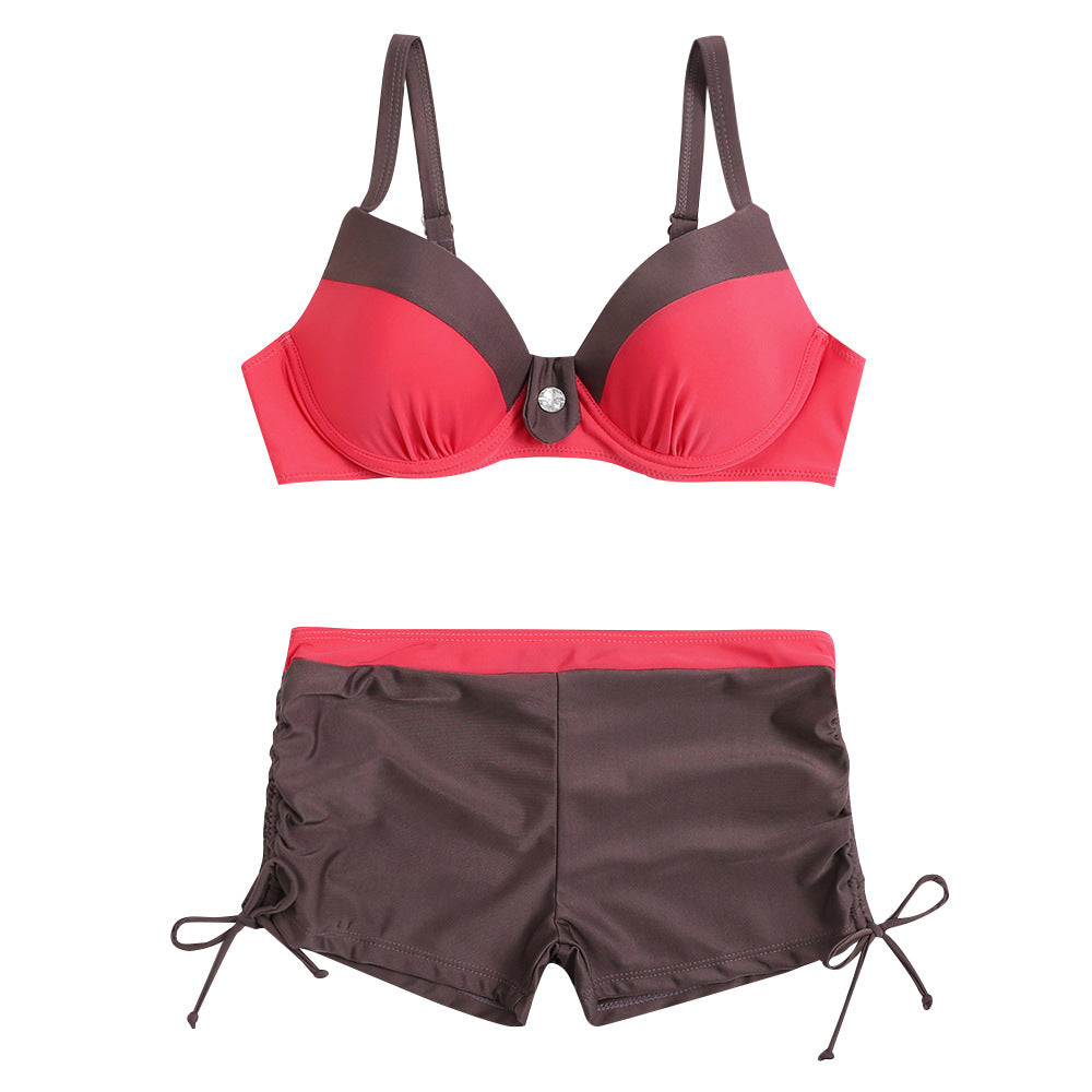 Damen Sportlicher Bikini mit elegantem Bustier und hochgeschnittenen Shorts R&B