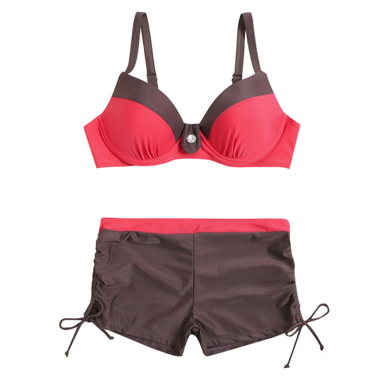 Damen Sportlicher Bikini mit elegantem Bustier und hochgeschnittenen Shorts R&B
