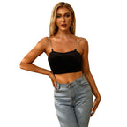 Damen Cropped Top mit dekorativen Kettenträgern und tailliertem Schnitt R&B