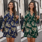 Damen Kurzarm-Kleid mit einzigartigem Tiermuster R&B