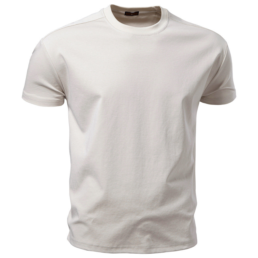 Herren nan klassisches Baumwolljersey Rundhalsshirt mit verstärktem Kragen R&B