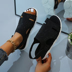 Damen Sportliche Sandalen mit strassbesetztem Obermaterial und flexiblem Riemendesign R&B