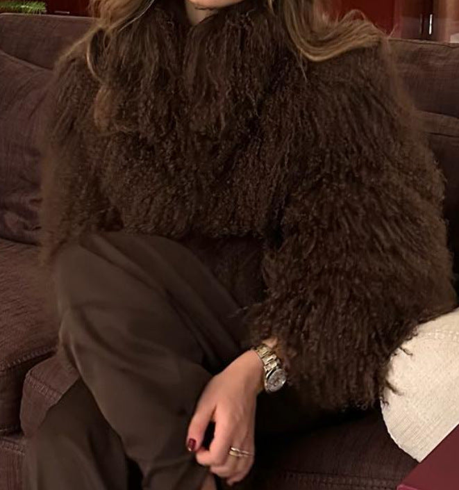 Damen Flauschige Kuscheljacke R&B