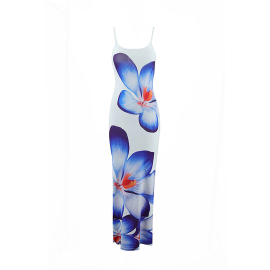 Damen Maxikleid mit traumhaftem Blumendruck und zarten Spaghettiträgern R&B