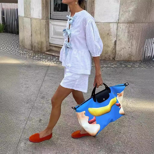Damen Freizeit-Set mit dekorativen Schleifen und angesagtem Rüschen-Design R&B