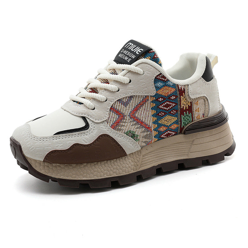 Damen Sportliche Sneakers mit farbenfrohem Ethno-Muster und rutschfester Sohle R&B