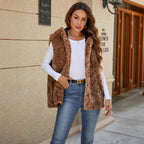 Damen Fleece-Weste mit animalistischem Muster R&B