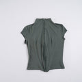 Damen sportliches Kurzarm-T-Shirt mit hoher Kragenführung R&B