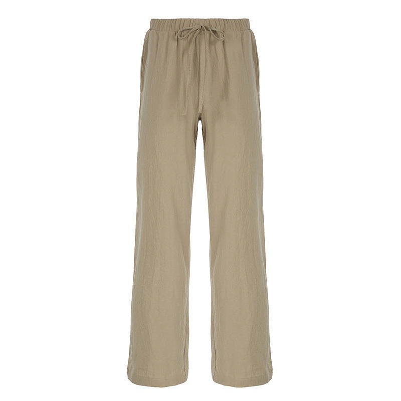 Damen weite Sommerhose mit verstellbarem Bund und praktischen Seitentaschen R&B