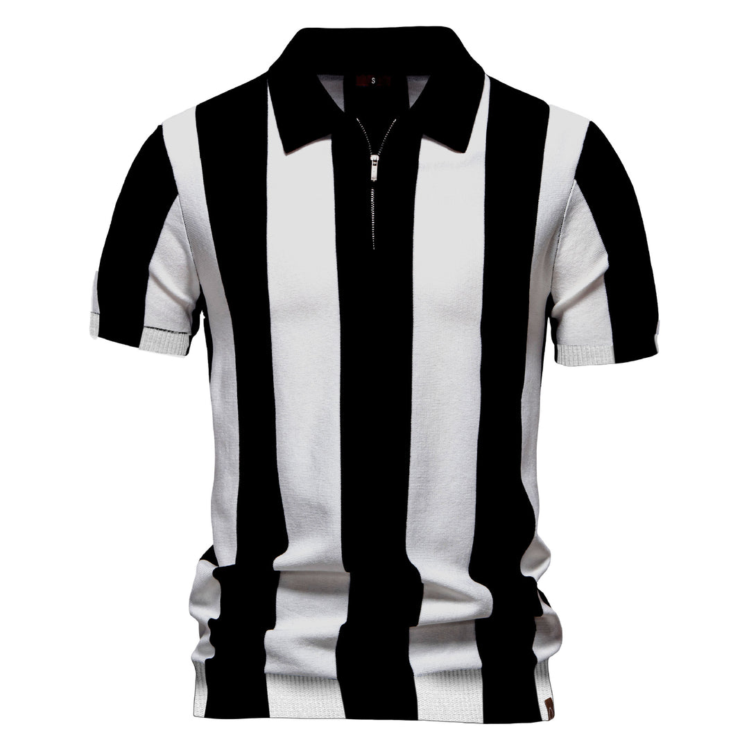 Herren Poloshirt mit modernem Streifenmuster R&B