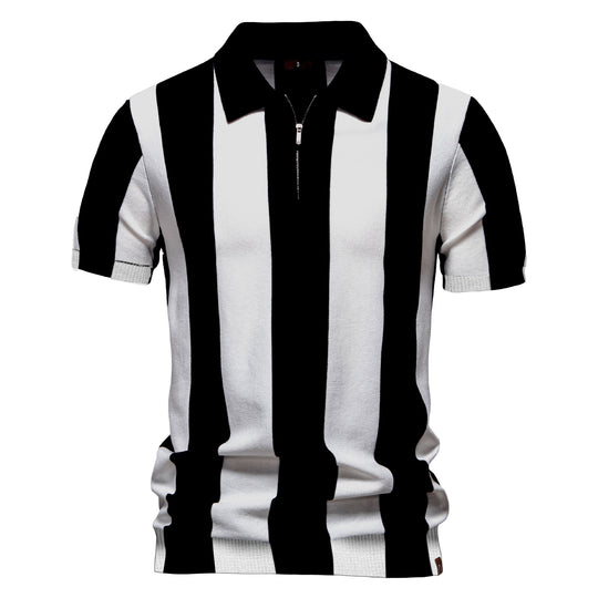 Herren Poloshirt mit modernem Streifenmuster R&B