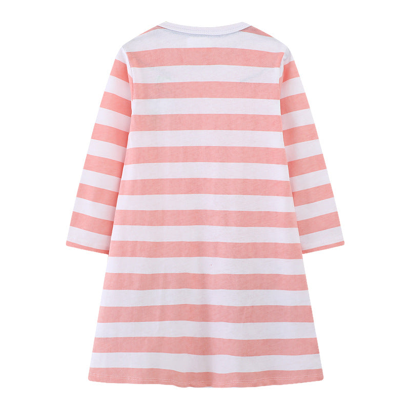 Mädchen Langarmkleid mit buntem Schmetterlingsdesign R&B