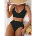 Damen Hochgeschnittener Bikini mit elegantem Wickeloberteil R&B