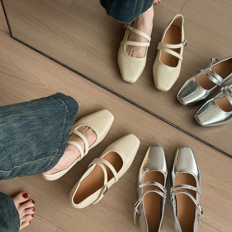 Damen Ballerinas mit modischem Riemchen und eleganter Schnallenverzierung R&B