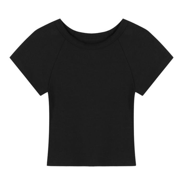 Damen Cropped T-Shirt mit modischem Rundhalsausschnitt und lässigem Design