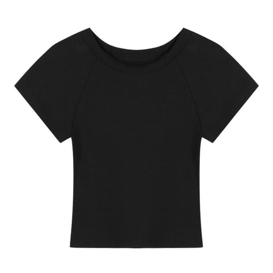 Damen Cropped T-Shirt mit modischem Rundhalsausschnitt und lässigem Design