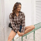 Damen Karierte Freizeitbluse R&B
